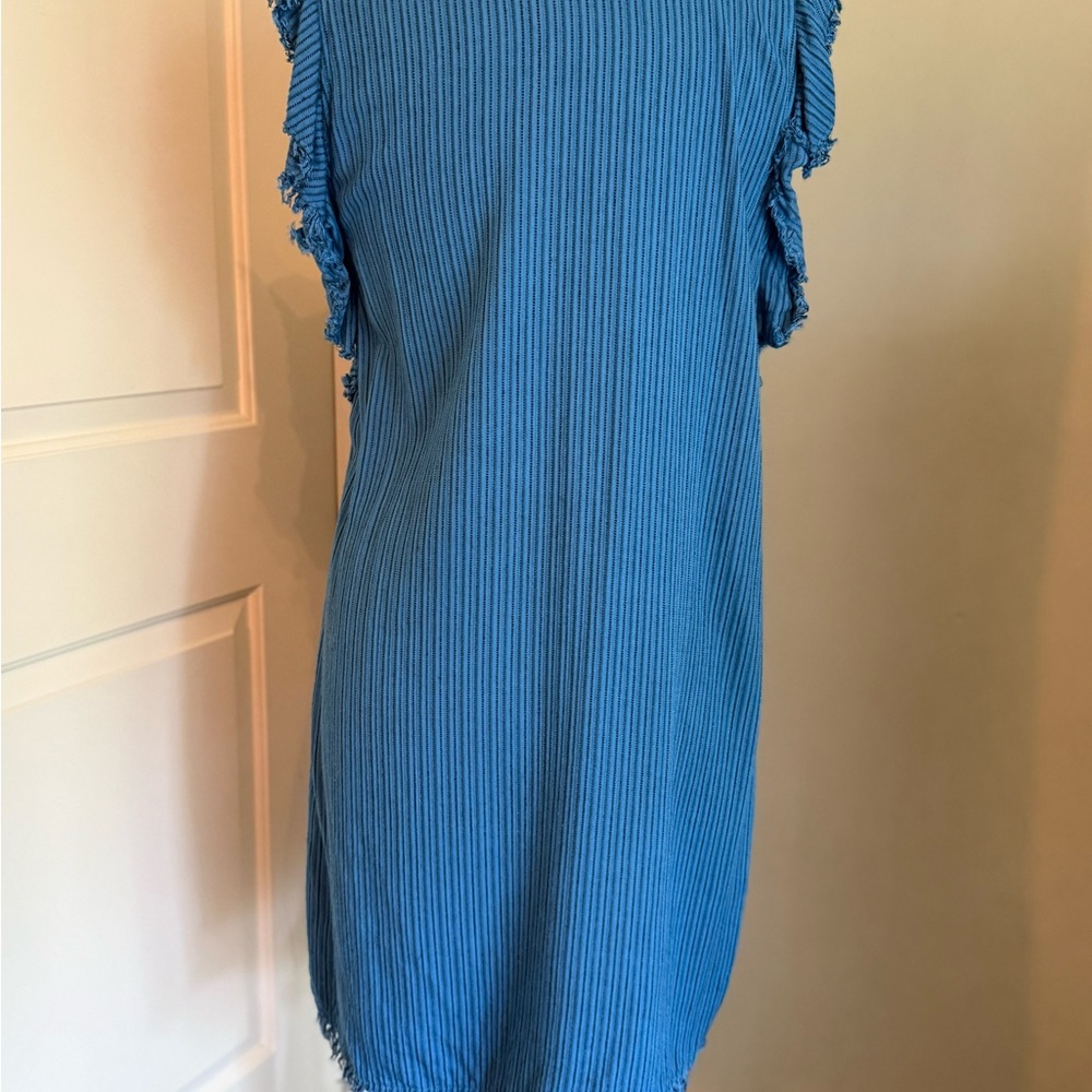 Maven West Blue Ribbed Ruffled Tunic - Picture 7 of 8